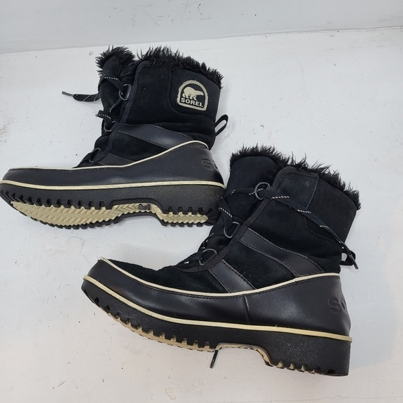 Sorel Black Winter Boot Size 8 - Picture 6 of 12